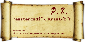 Pasztercsák Kristóf névjegykártya