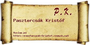 Pasztercsák Kristóf névjegykártya